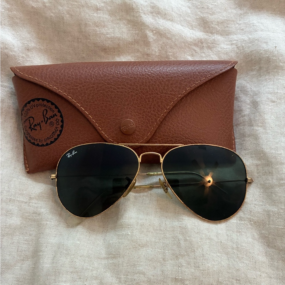 Ray-Ban Gold Frame Aviator Sunglasses